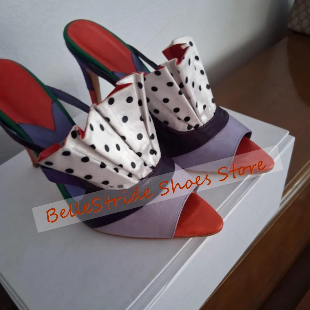 Mixed Color Pointed Toe Slippers Irregular for Women Stilettos High Heels Fashionable Dinner Party 2026 Zapatos Para Mujeres