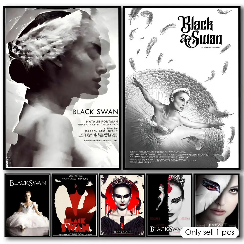 Classic Movie B_Black S_Swan Poster Decorative Wall Art Stickers Mural Photo Print for Home Living Room Hallway Decor