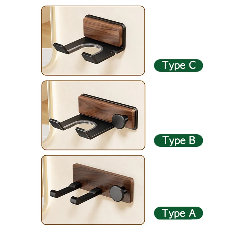 الخشب مجفف الشعر حامل الحفر خالية الذاتي لاصق مجفف للنفخ حامل ل دايسون مجفف شعر الجوز تخزين الرف الحمام شماعات الرف #4