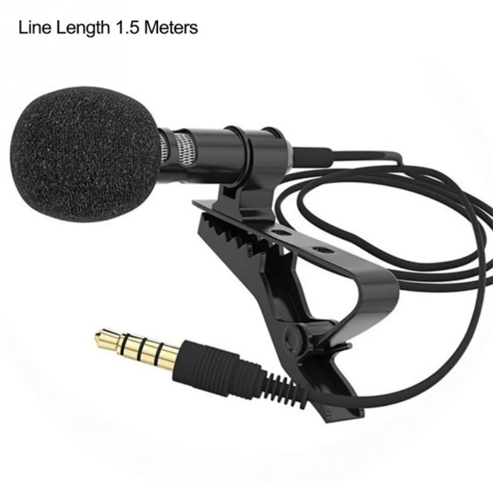 3.5mm Lavalier Microphone Vocal Stand Clip Tie For Mobile Phone Conference Speech Audio Video Lapel Microphone