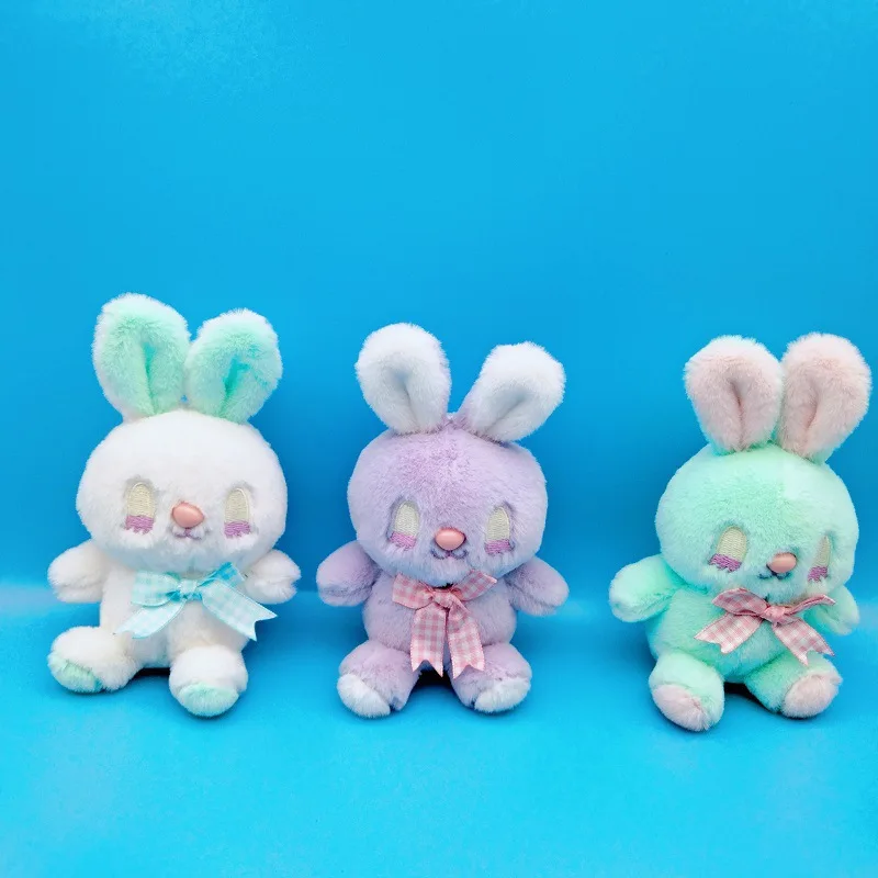 Muñeco de peluche de conejo de dibujos animados Kawaii para niños, colgante de animales bonitos, llavero de felpa, regalos pequeños de cumpleaños para niñas, nuevo, 15cm, 1Pc