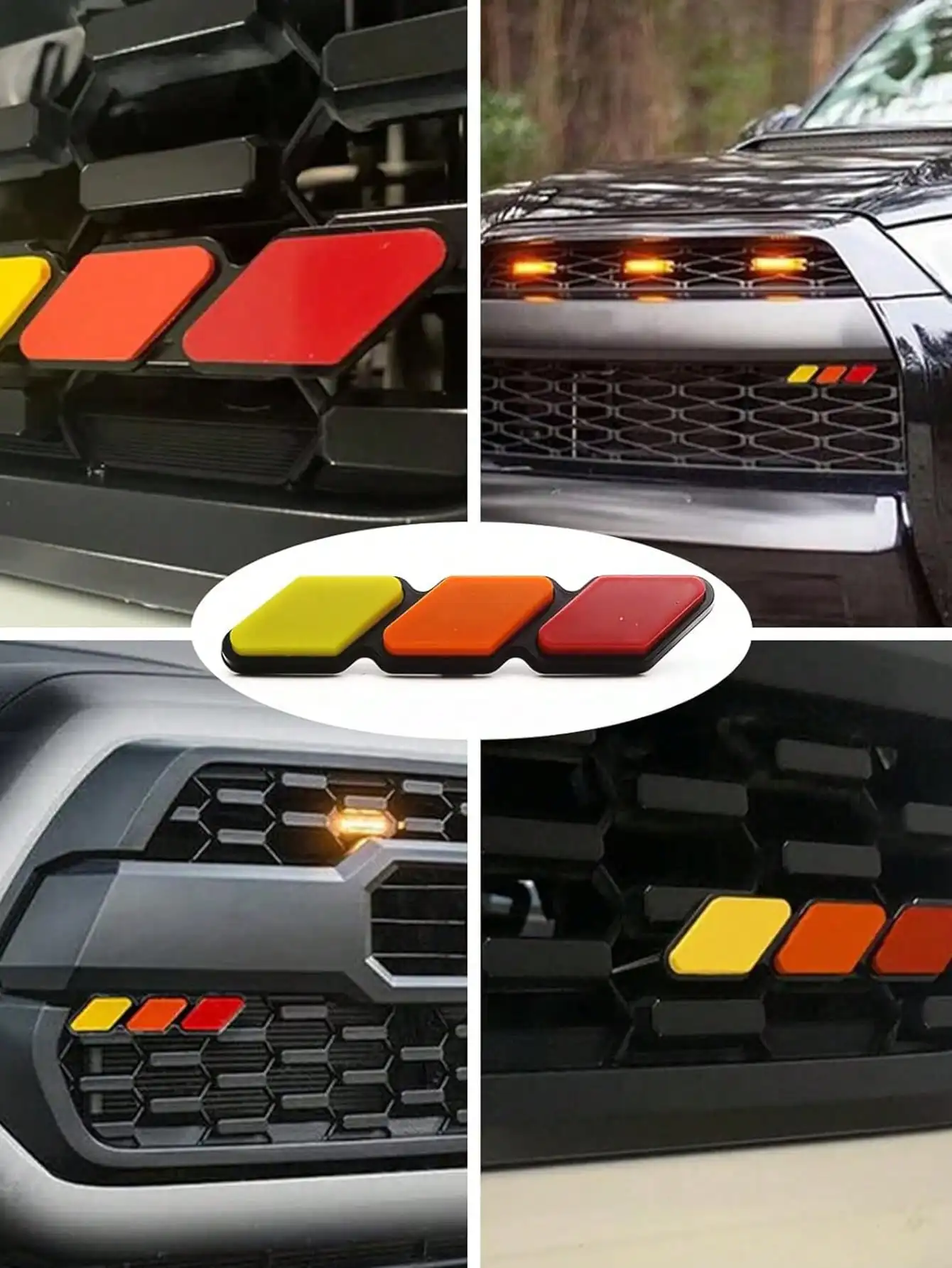 1pc TRD Grille Decor Badge, 3-Color Upgrade Emblem Decoration Accessories - Universal Compatible With Toyota Tacoma 4Runner Tund