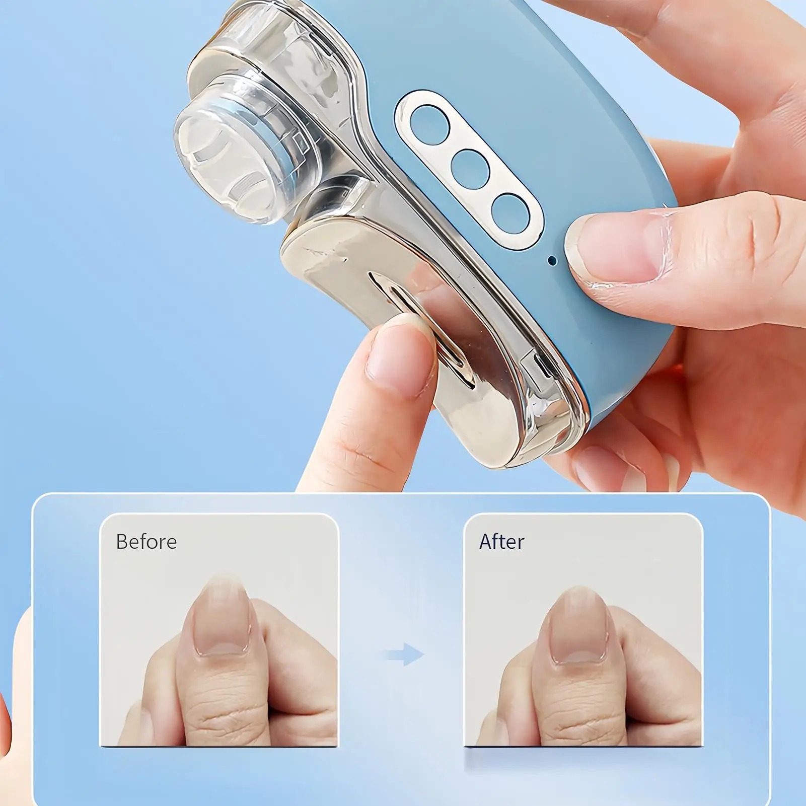 

Auto Fingernail Cutter and Polishing Grinder Electric Nail Clipper Rechargeable Fingernail Cutter with LED Light for Kids Adults