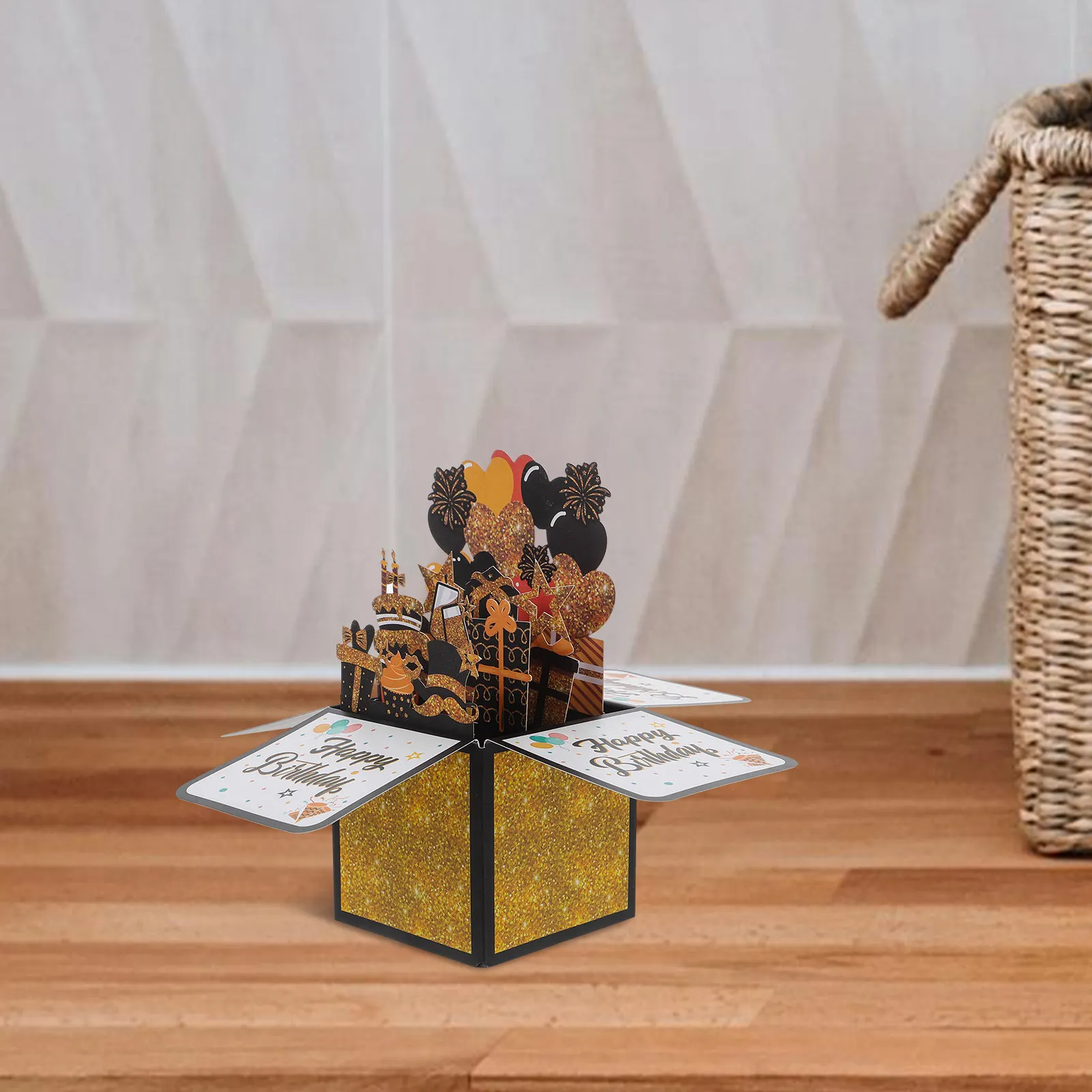 

Up Birthday Card Premium Thick Paper Handcut Hollow Pattern Vibrant Scene Reveals on Opening Blank Inside for Custom