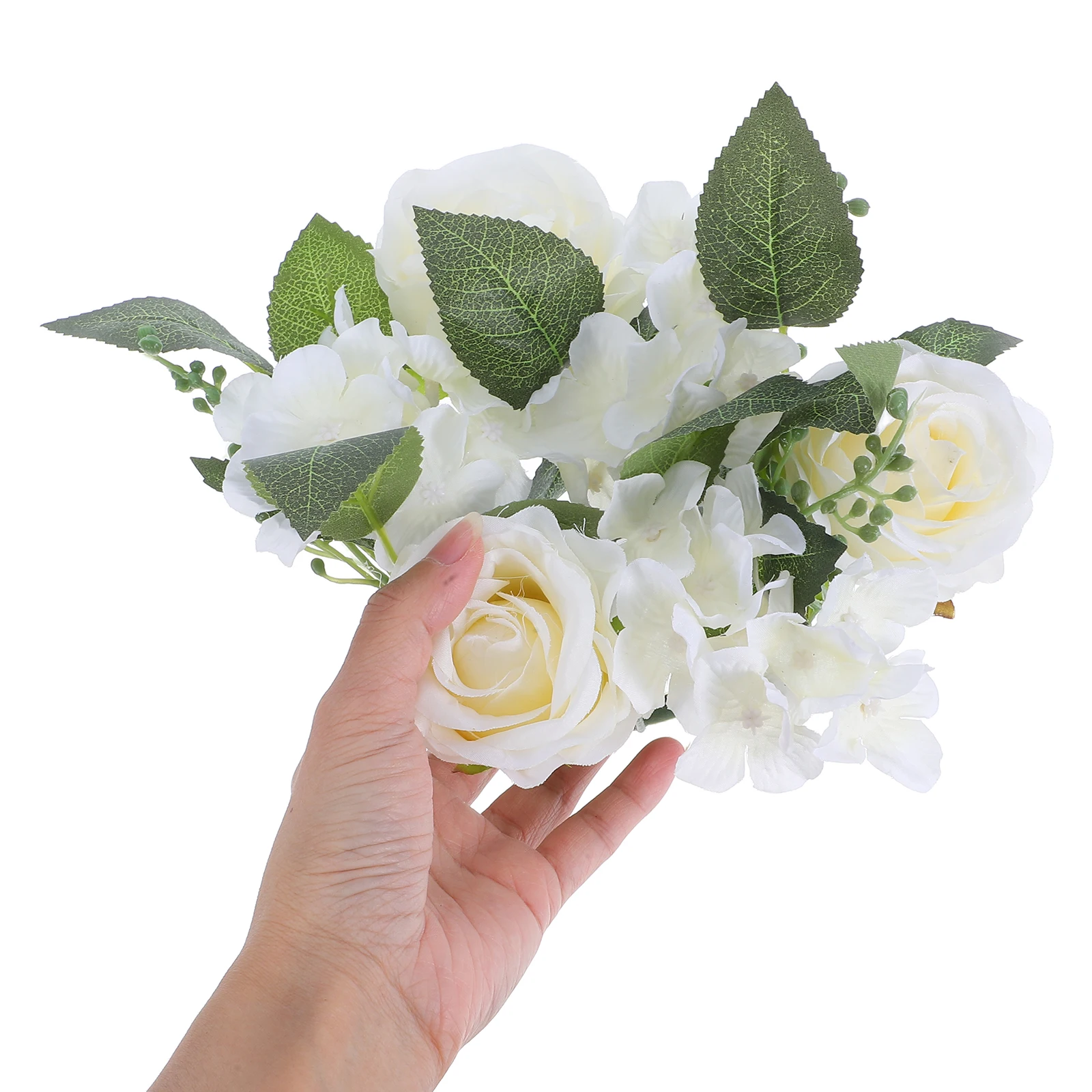 

4pcs Artificial Rose Rings Greenery Floral Wreaths For Wedding Party Home Decor Pillar Taper Holders Table