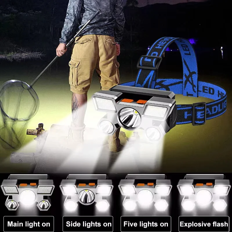 

Powerful Rechargeable Head Flashlight for Fishing Led Headlamp Nitecore Camping Headlights Hunting Torch Hiking Front Lanterns