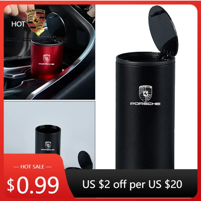 

Наклейка на автомобиль для Porsche Cayman, Cayenne, 911, Macan, Panamera C: органайзер для мусора, сумка для хранения, контейнер для мусора, пепельница