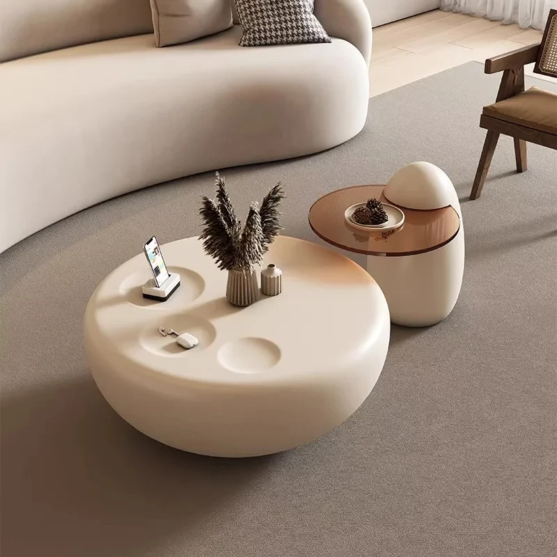 

Unique Round White Coffee Tables Minimalist Bedroom Luxury Design Coffee Table With Side Tables Table Moveis Para Casa free ship