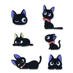 Cute Black Cat Self-adhesive Embroidery Patch Applique For Clothing Kids Decorative Phone Case Bag DIY Handmade Accessories