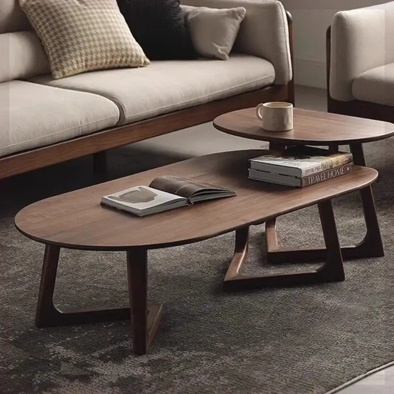 Pure solid wood coffee table designer solid wood coffee table light luxury modern minimalist style home living room Nordic