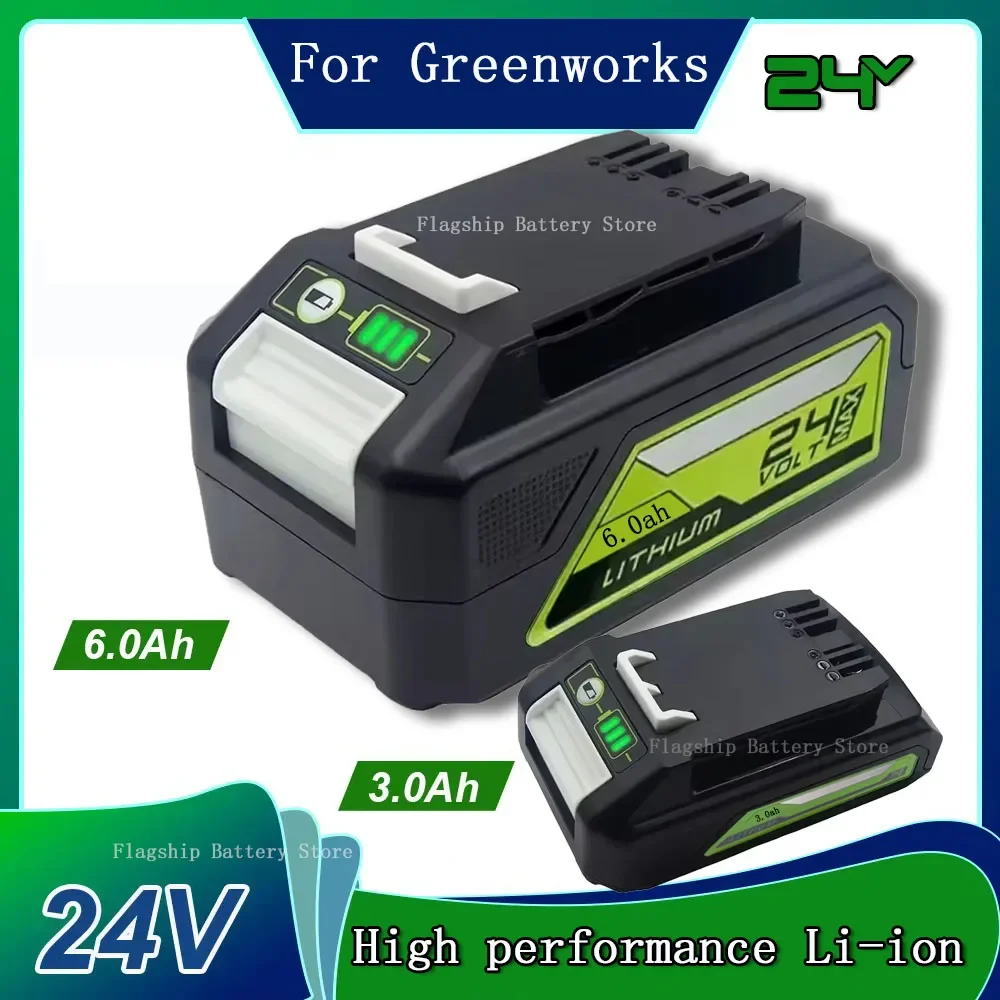 For Greenworks  battery 3.0Ah 6.0Ah Li-ion Rechargeable Battery 24V 48V Power Tools 29842 29852 29322 20362 MO24B410 MO48L4211