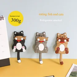 Creative Cat Fridge Magnets Cute Cartoon Animal Refridgerator Magnet Nail-Free Strong Magnetic Storage Hook Home Decoration