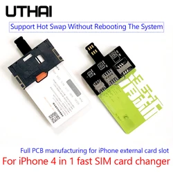 IPhone SIM kart için 4in1 UTHAI T10 harici kart yuvası adaptörü hızlı kart değiştirici iPhone SIM kart okuyucu tutucu ücretsiz yeniden başlatma Nano