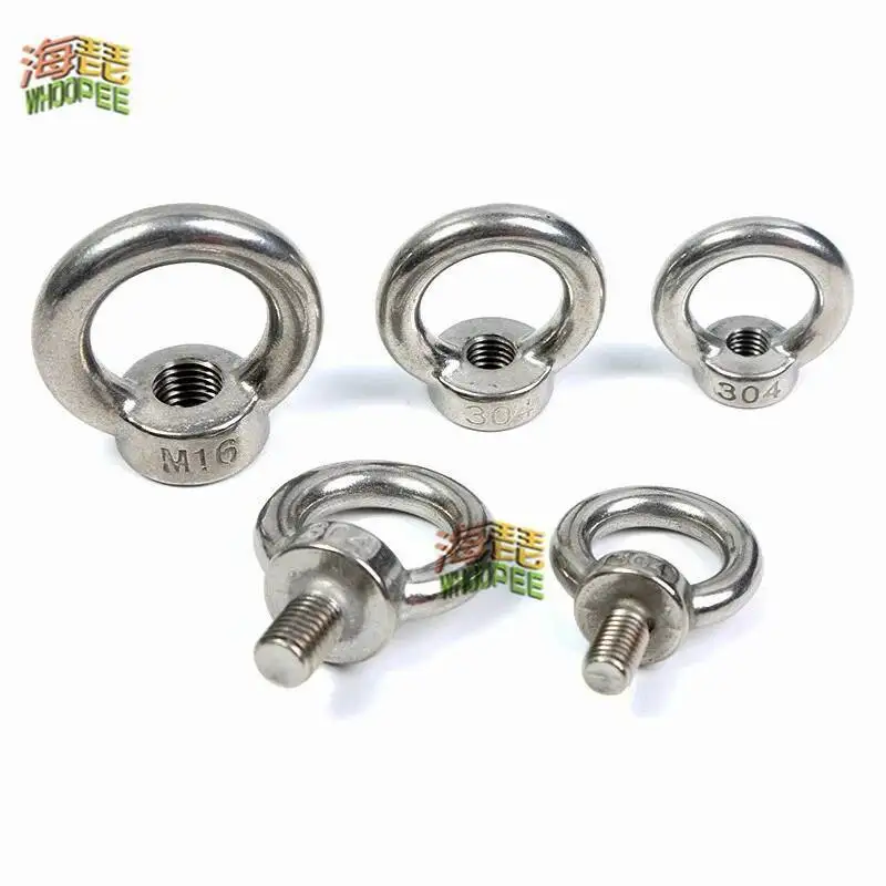 1Piece 304 Stainless Steel Lifting Ring Nut Screw Bolts And Caps Triangular Ring-shaped Japanese High-legged Marine Lifting Nuts