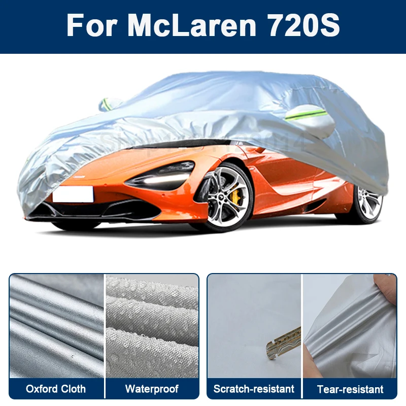 

Уличный чехол для автомобиля McLaren 720S с отражающими полосами, водонепроницаемый, снегозащитный, пылезащитный, с защитой от УФ-излучения, автоаксессуары