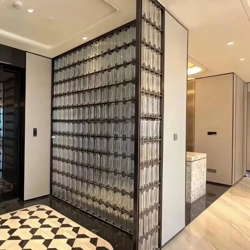 New Fashion Choice Crystal Art Glass 304 Stainless Steel Living Room Partition