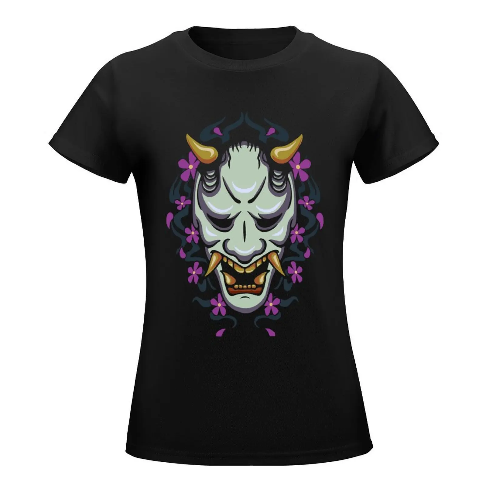 Hannya Mask T-Shirt hippie clothes cute tops luxury designer clothing Women