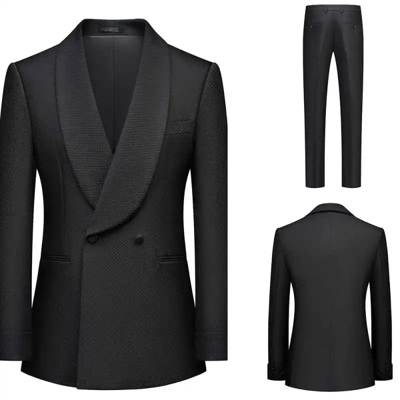 

Simple Men Suit 1 Pcs Blazer Shawl Lapel Double Breasted Wedding Tuxedos Formal Business Special Occasion Party Spot