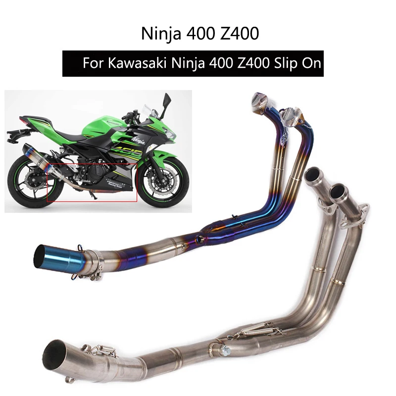 

Motorcycle Muffled Exhaust Full System Front Link For Super Duke Kawasaki Ninja 400 250 2017-2022 Stainless Steel