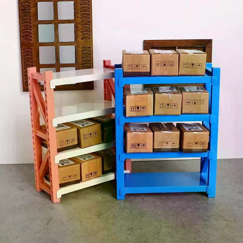 1/12 maison de poupée Simulation étagères de rangement entrepôt supports modèle maison de poupée Mini meubles décoration maison de poupées accessoires