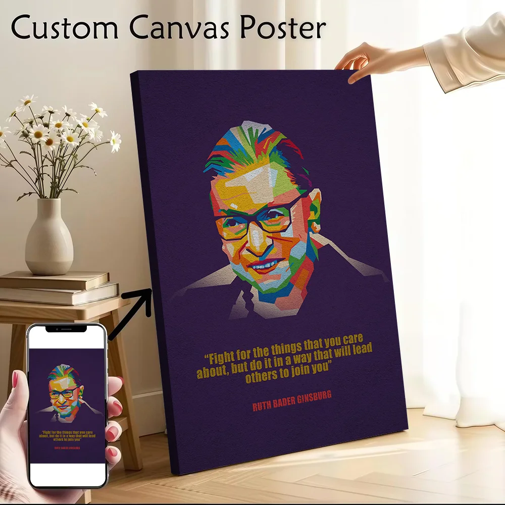 Ruth Bader Ginsburg Printed Canvas Wall Art Customizable Paintings Poster Perfect Gift for Decor Luxury Decoration Painting Room