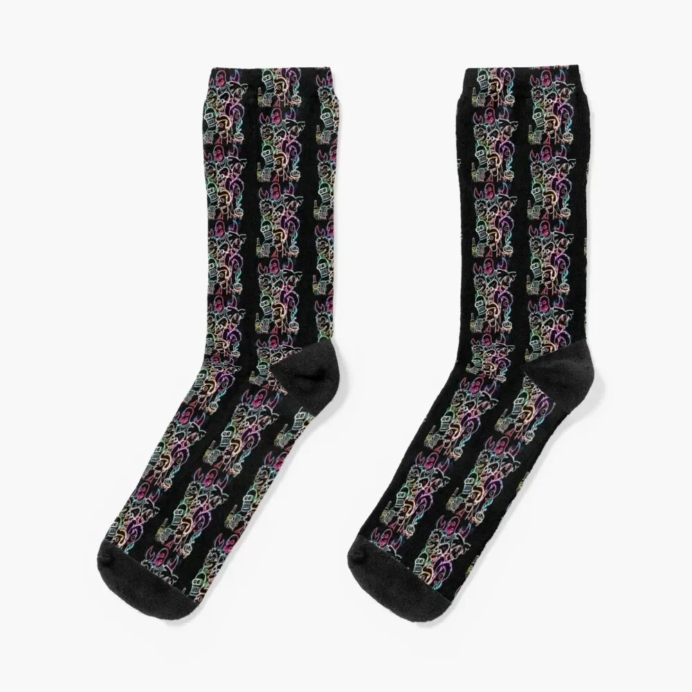 

Graphic Futu Cartoons Characters Socks men cotton high quality FASHION set loose Mens Socks Women's