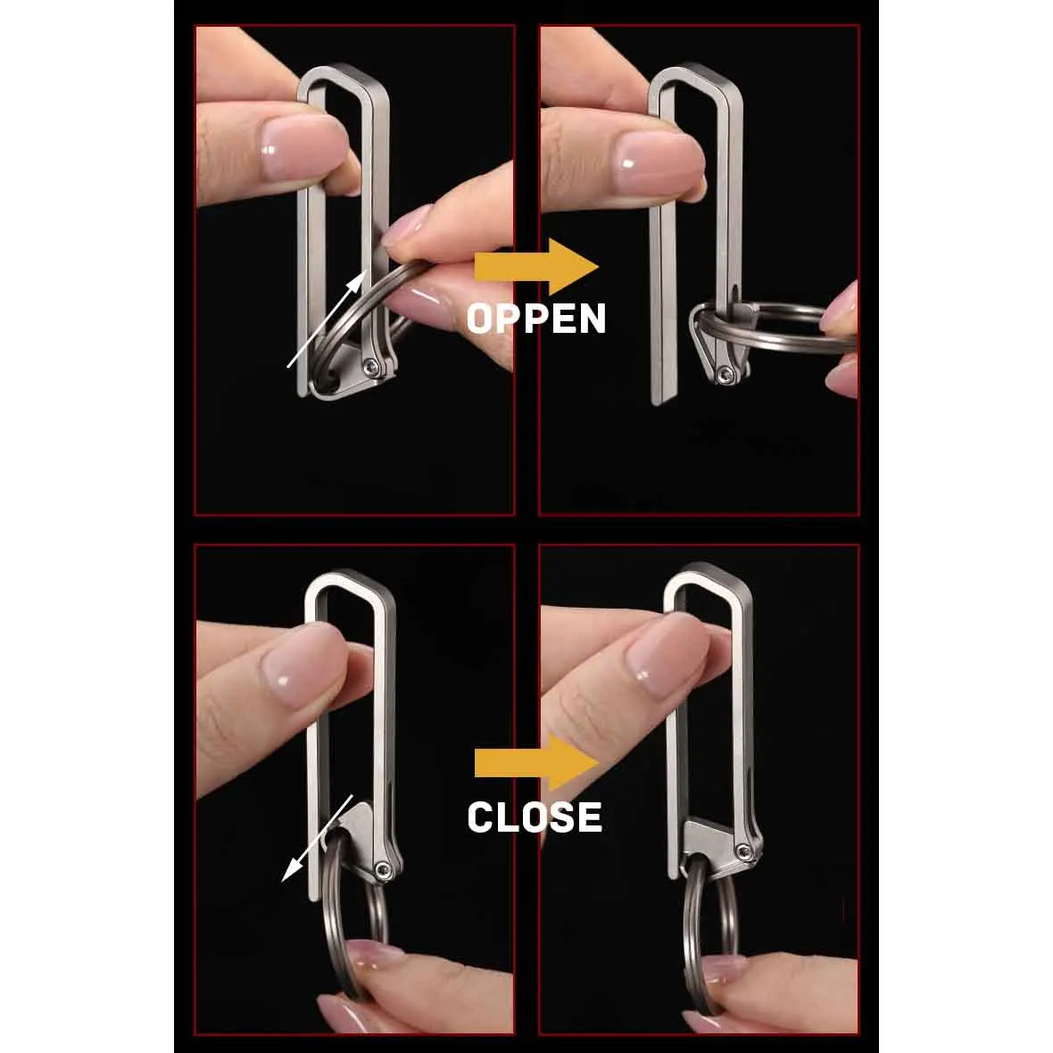 Titanium Keychain Belt Anti-loss And Anti-disengagement Belt Buckle Multi-pant Style Hanging Fasteners For High-end And Durable