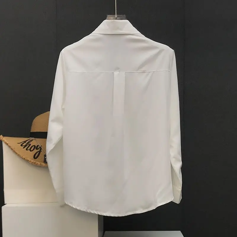 Spring Autumn New Fashion Turn-down Collar Long Sleeve Solid Color Blouse Men's Clothing Casual All-match Korean Button Shirts
