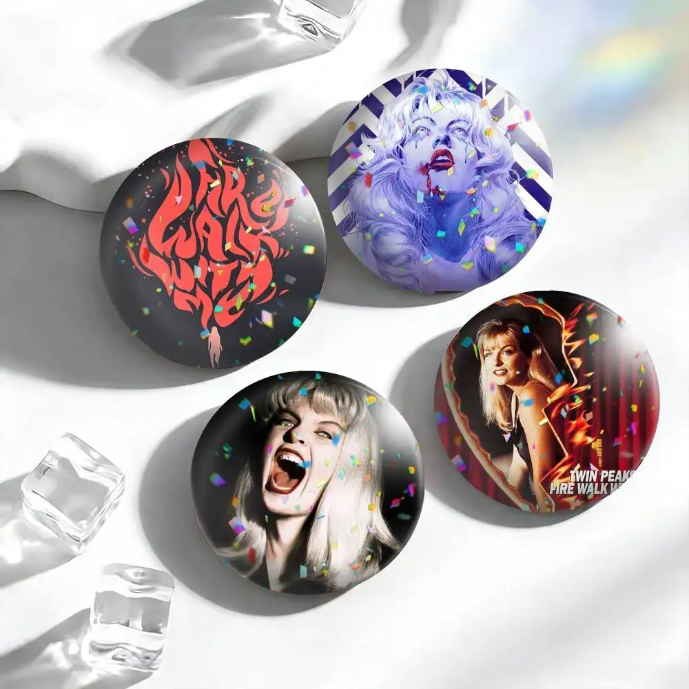 Twin Peaks F-Fire Walk Me  25 32 44 58 75mm Badges Personalized Round Brooches Pins Accessory Gift