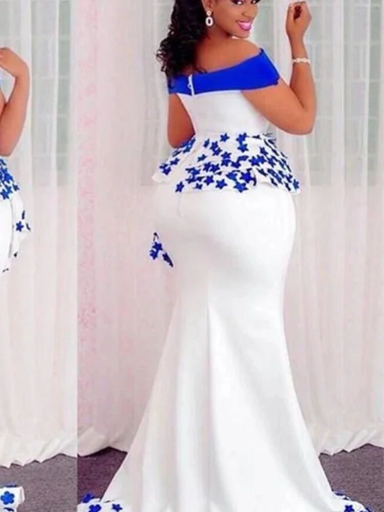 Mermaid Short sleeved Ball Dress Off Shoulder Formal Evening Dress Customized Off Shoulder Evening Dress 2024