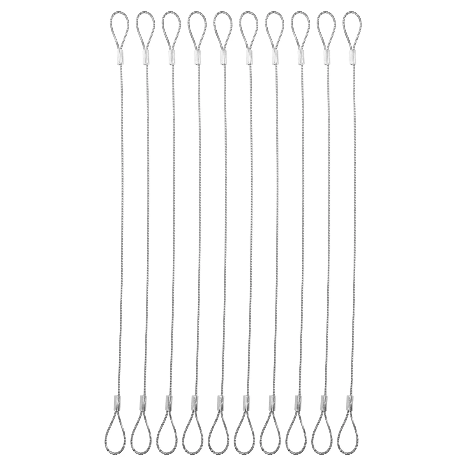 

10pcs Stainless Steel Wire Rope Luggage Lock Cable Loop Keychain Connector Heavy Duty Safety Lanyard For Travel Outdoor Bike