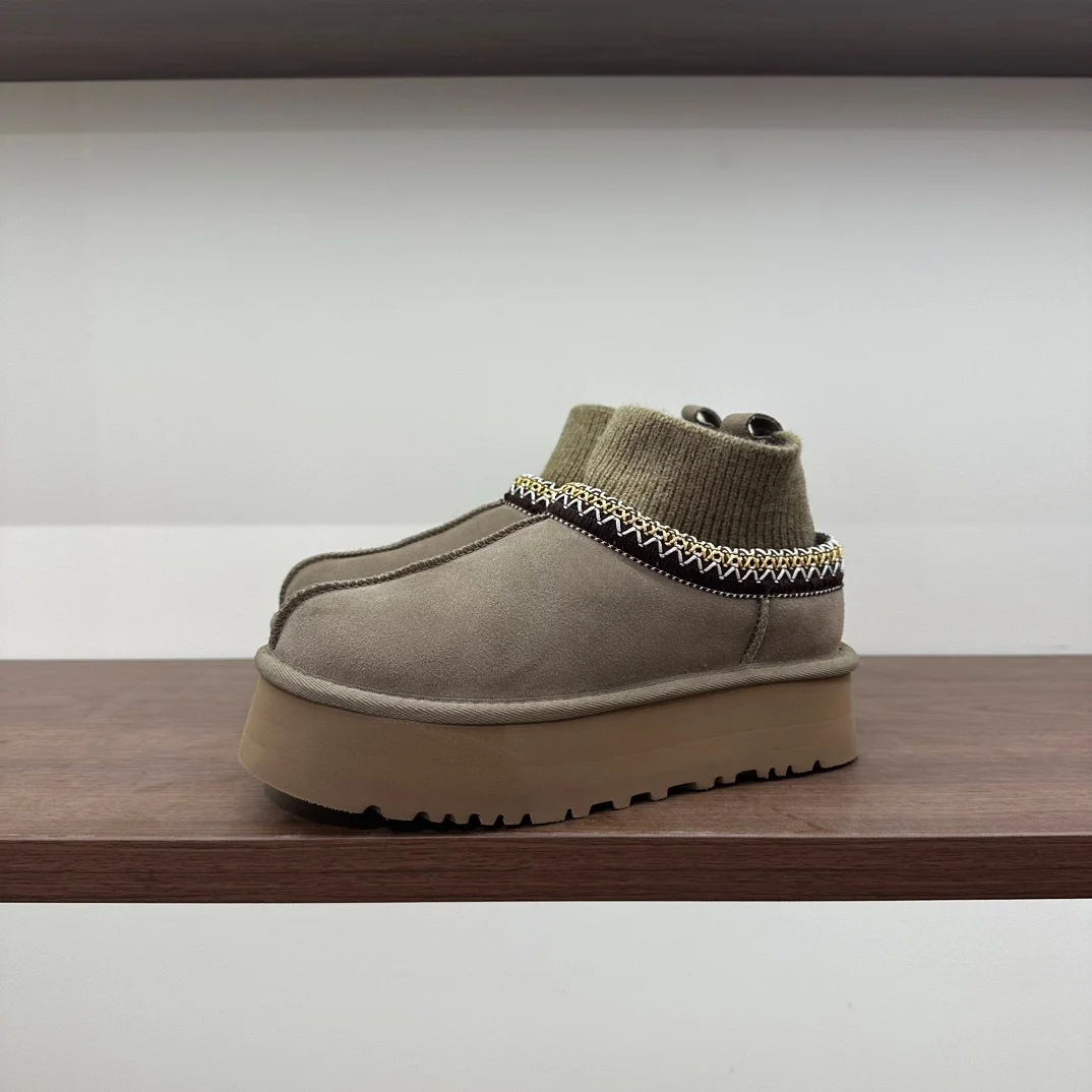 Classic Suede Snow Boots for Women 2026 Winter Soft Thick Bottom Cotton Ankle Boots Warm Plush Embroidery Decoration Shoes