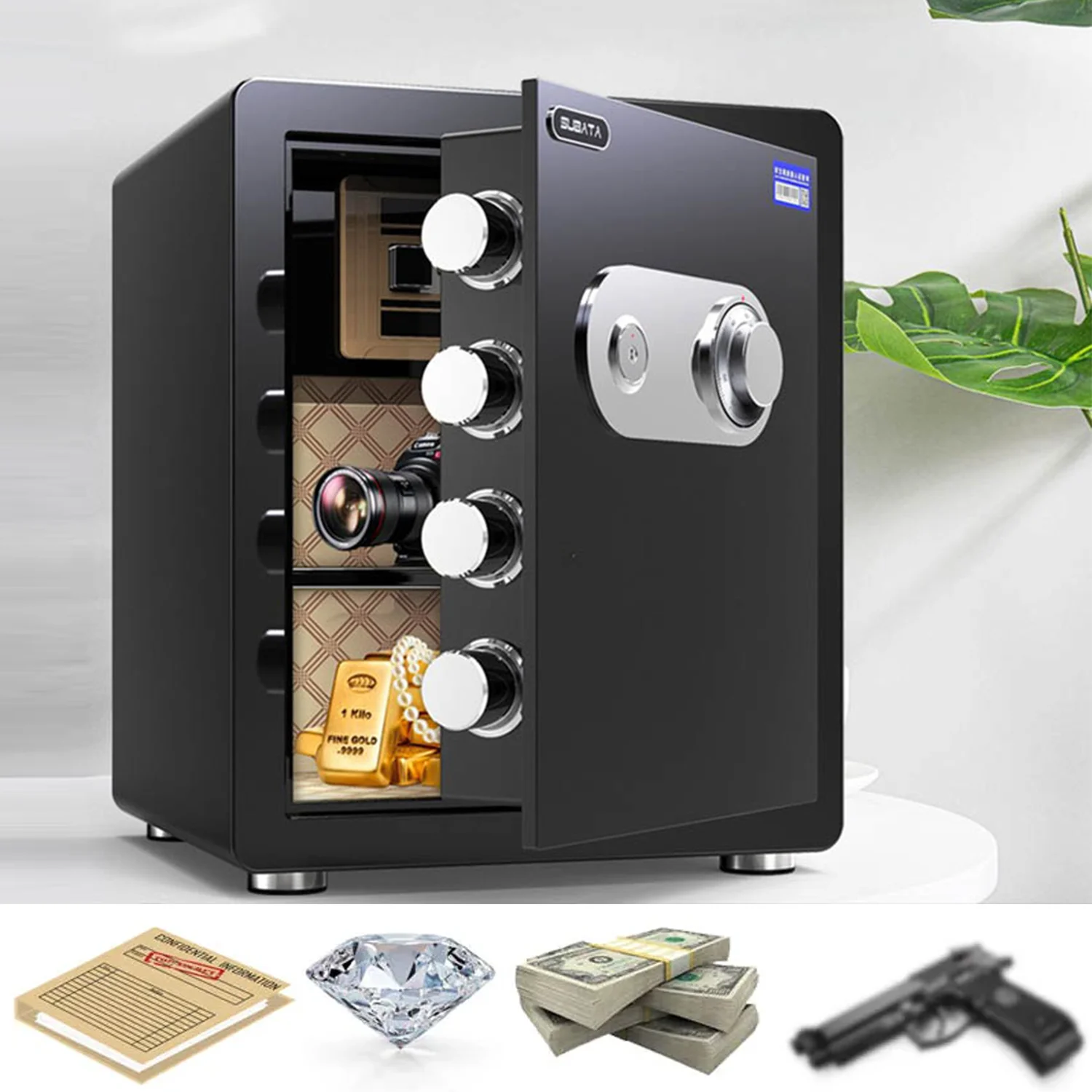 

Секретная скрытая механическая сейф с паролем, огнестойкая водонепроницаемая безопасная копилка для ювелирных изделий, денежных пистолетов, безопасная из утолщенной стали