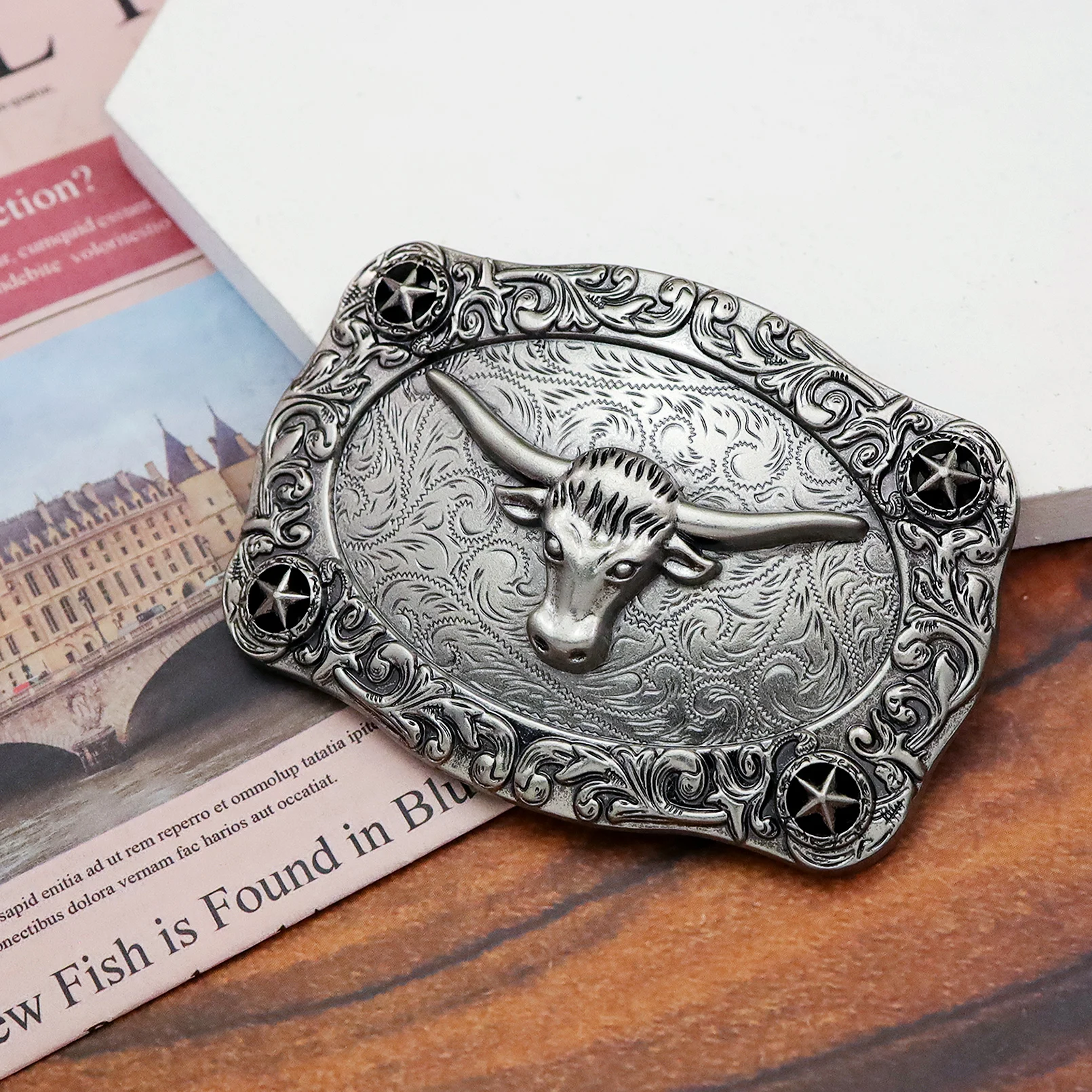 Western Cowboys Belt Buckles for Men Rodeo Silver Bull Head Top Quality Alloy Metal Waistband Button Dropshipping