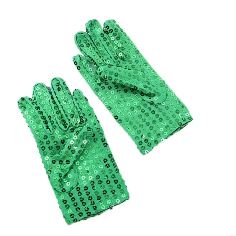 77HE эластичные блестки перчатки Kid