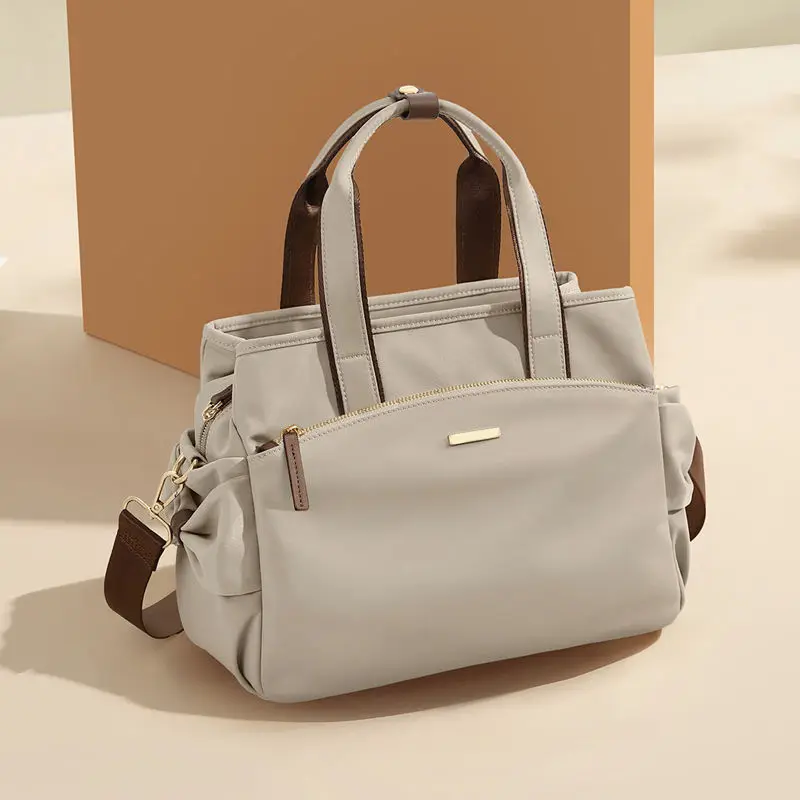 Large Capacity Canvas Handbag Women's Fashionable Tote Bag Shoulder Bag Mom's Bag Trendy Crossbody Bag Zipper Closure