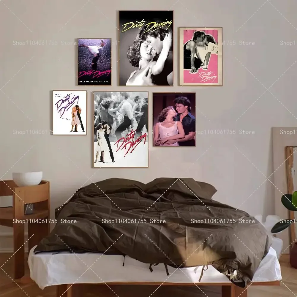 80s Classic Movie Dirty Dancing Poster Self-adhesive Art Waterproof Paper Sticker Coffee House Bar Room Wall Decor