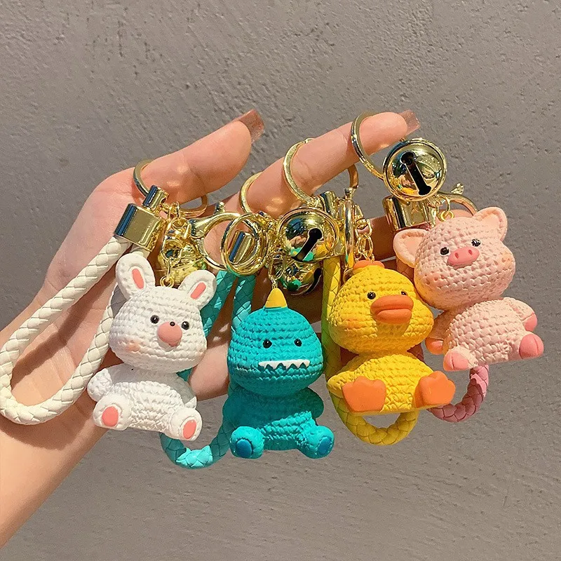 1pcs Little Yellow Duck Keychain Cartoon Anime Cute Mini 2.5cm Little Duck Keyring Pendant Jewelry