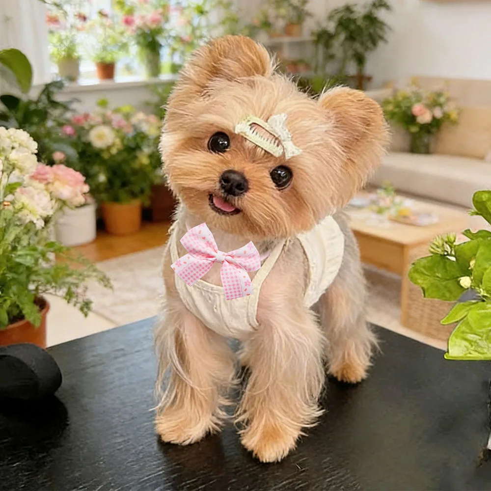 Collares ajustables y lazos a cuadros para perros y gatos - imagen 3