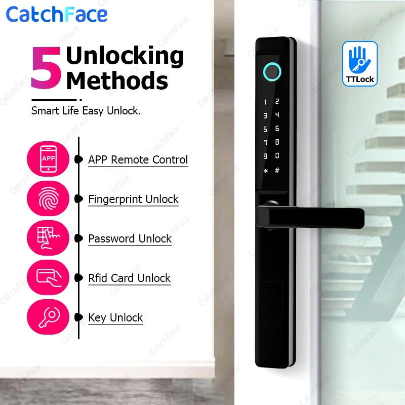 Imagem -03 - Impermeável Double-sided Gate Lock Fingerprint Lock App Código Rfid Keyless Smart Lock Electronic Door Lock para Alumínio e Ferro