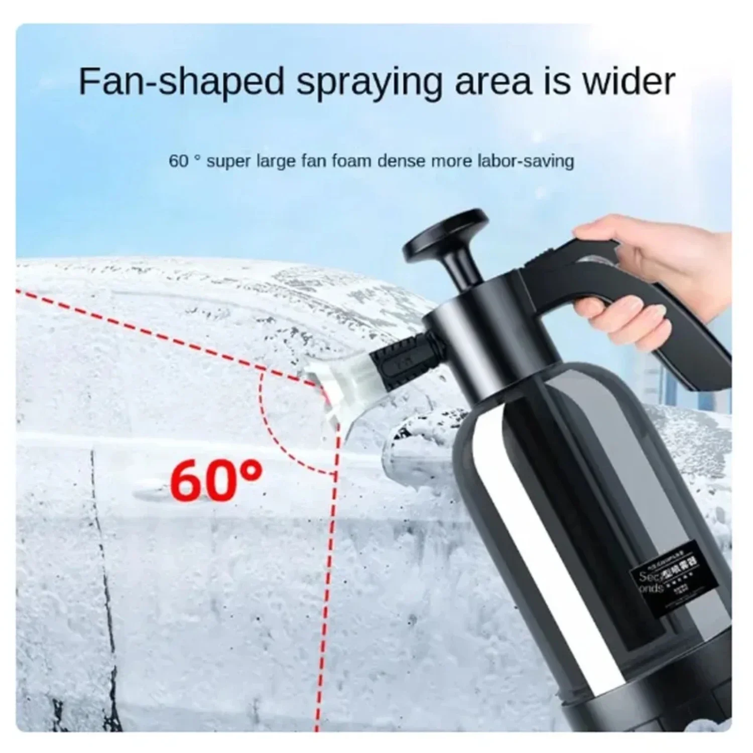 2L Hand  Foam Sprayer with 3 Types of Nozzle Hand Pneumatic Foam  Snow Foam Car Wash Spray Bottle Car Window Cleaning