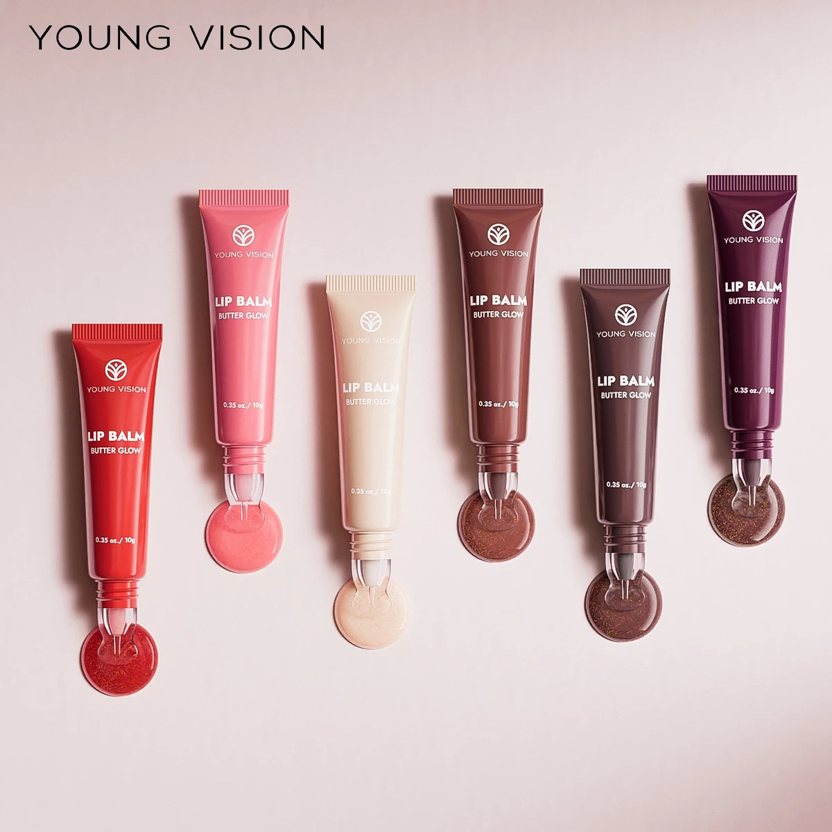YOUNG VISION 6-Farben-Lipgloss, matt, fein schimmernd, feuchtigkeitsspendend, feuchtigkeitsspendend, Kristallglanz, Lipgloss-Schichtung