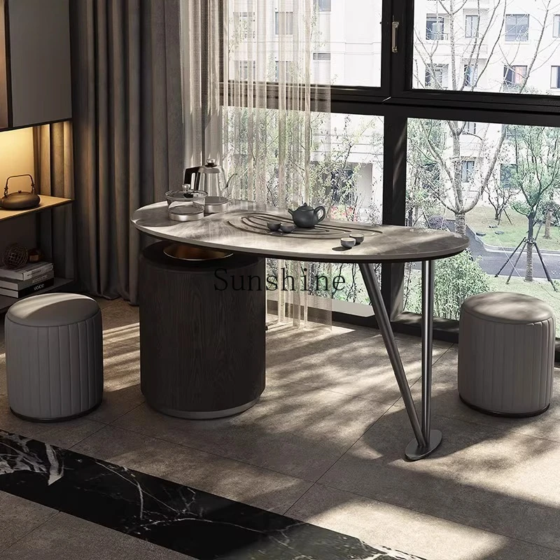 

Balcony household small tea table kettle modern simple light luxury high-end leisure chair combination