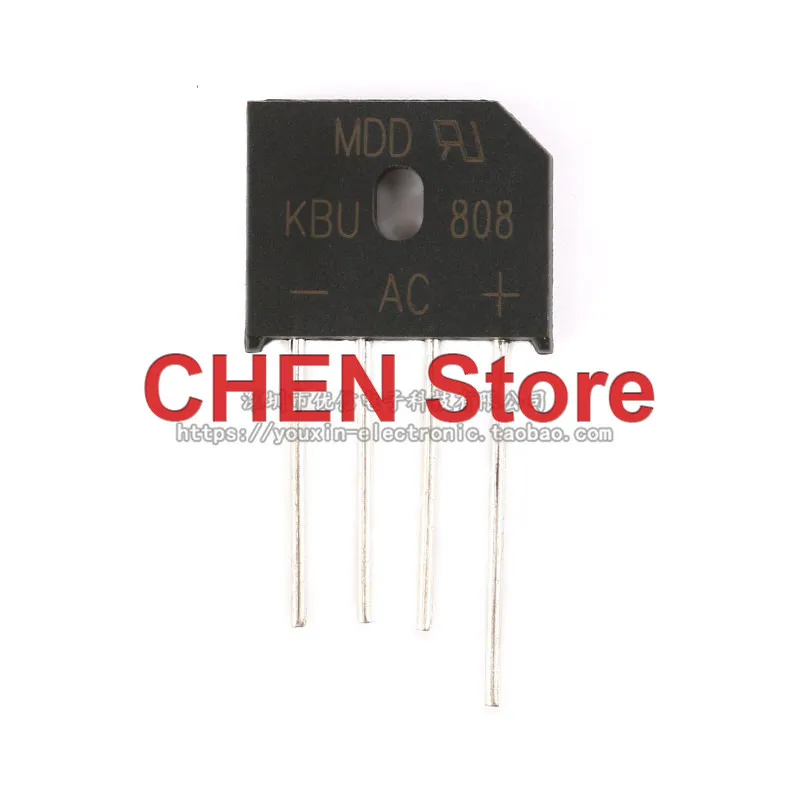 10pcs KBU808 8A/800V flat bridge rectifier bridge stack silicon bridge rectifier