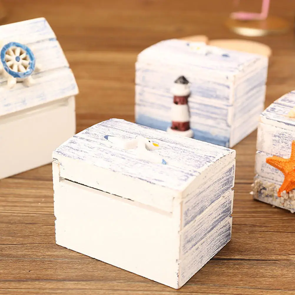 

2Pcs Mediterranean Style Wooden Jewelry Box High Quality Storage Container for Rings Necklaces Earrings Case Desktop