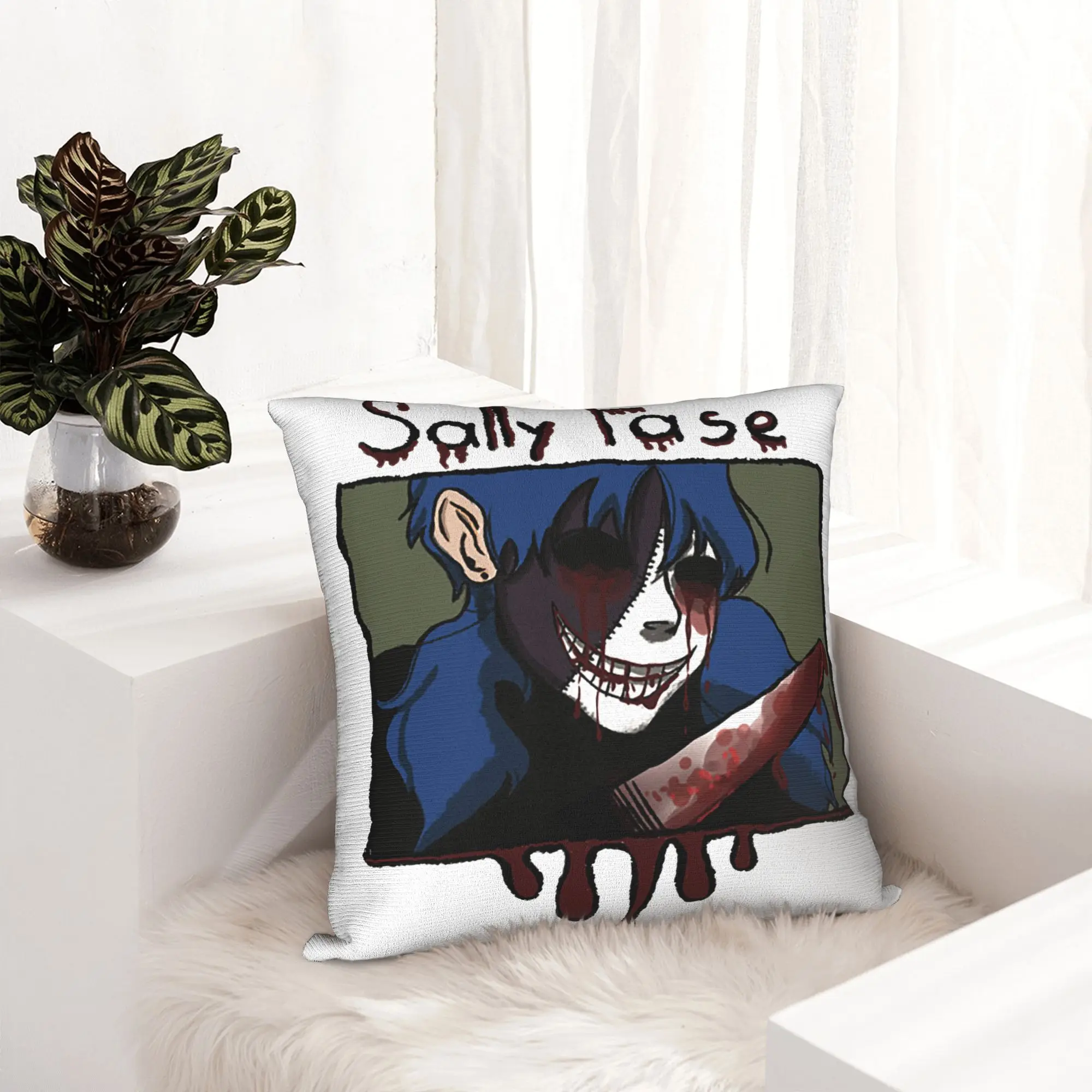 Sally Face Pillowcase Printed Polyester Cushion Cover Gift Sal Fisher Mask Larry Johnson Game Pillow Case Cover Home Square