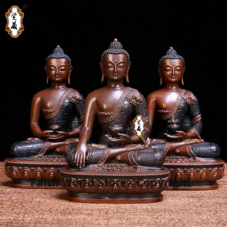 3PCS # GOOD figure of Buddha HOME efficacious Talisman Protection # Tibetan Tantra Buddhism Phra Sompo Sambo Buddha brass statue