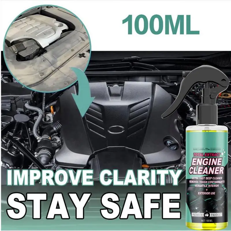 Engine Oil System Cleaner Multifunction Engine Cleaning Agent 100ml Professional Degreaser Spray Shine Protector & Detailer Car