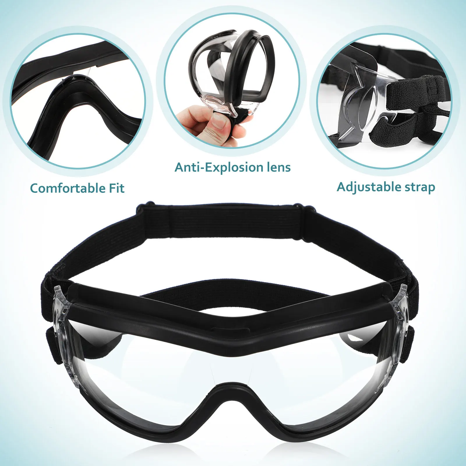 Professional Dog Eye Protective Goggles Lightweight Sturdy Wind Snow Spray Proof for Outdoor Sports Running Walking Pets