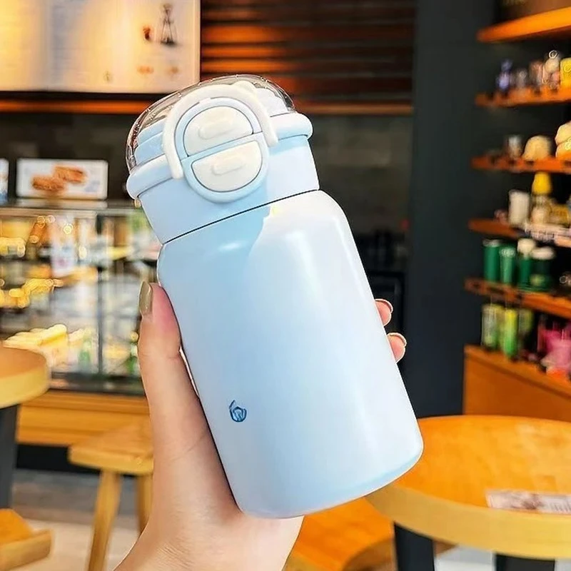 

500ml Stainless Steel Insulated Cup boys Girl Portable Direct drinking and straw Water Bottle kids Travel Cup
